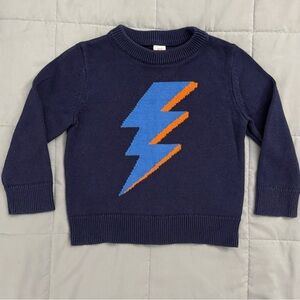 GAP Kids Navy Sweater with Blue and Orange Lightning Bolt